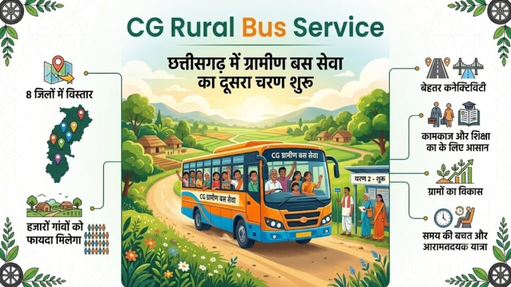 CG Rural Bus Service : छत्तीसगढ़ के 8 जिलों में बढ़ेगी ग्रामीण बस सेवा, 85 आदिवासी विकासखंड होंगे शामिल