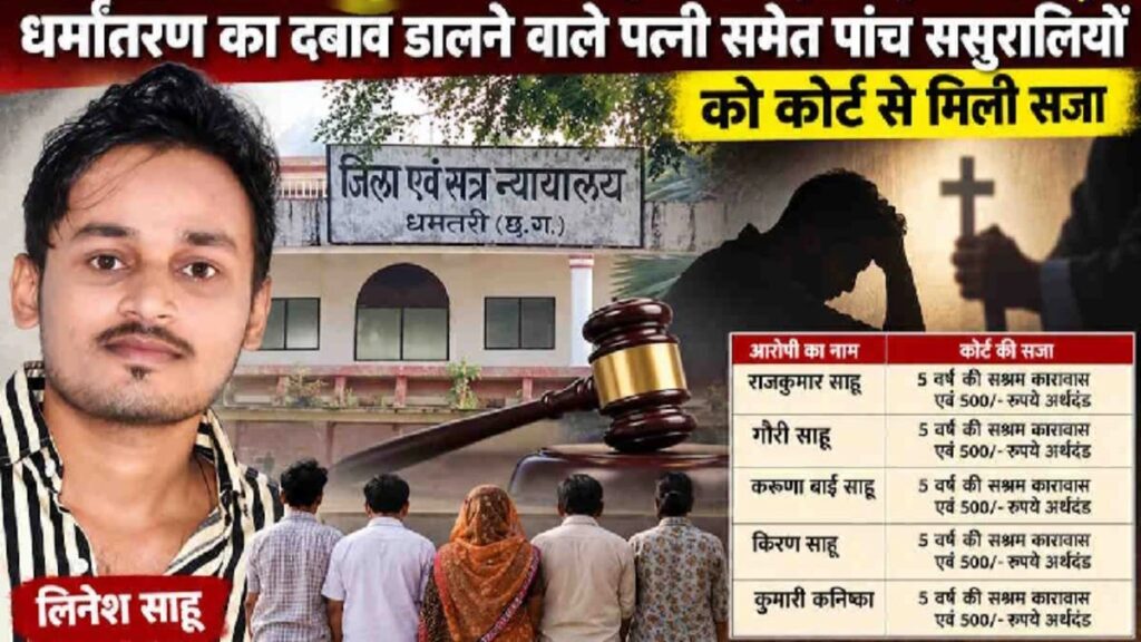 Linesh Sahu Suicide Case: धमतरी लिनेश साहू आत्महत्या केस में बड़ा फैसला, पत्नी समेत 5 दोषियों को 5-5 साल की सजा